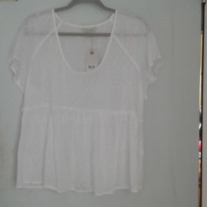 Sheer white peasant style lucky brand new with tag